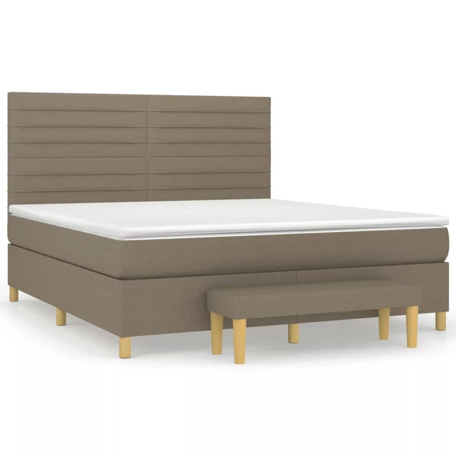 vidaXL Boxspringbett mit Matratze Taupe 180x200 cm Stoff1358387 günstig online kaufen