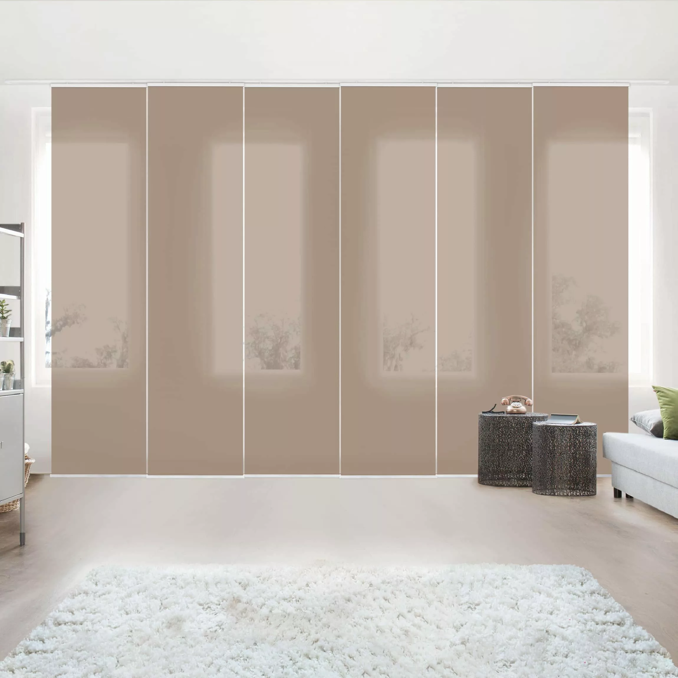 Bilderdepot24 Schiebegardine modern Flächenvorhang blickdicht Mocca, günstig online kaufen