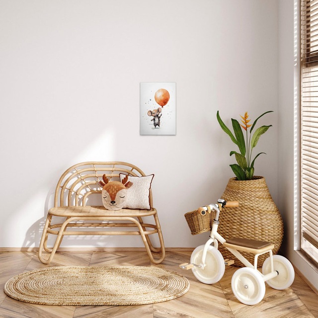 A.S. Création Leinwandbild "Cute Mouse Orange - Wandbild Weiß Braun Keilrah günstig online kaufen