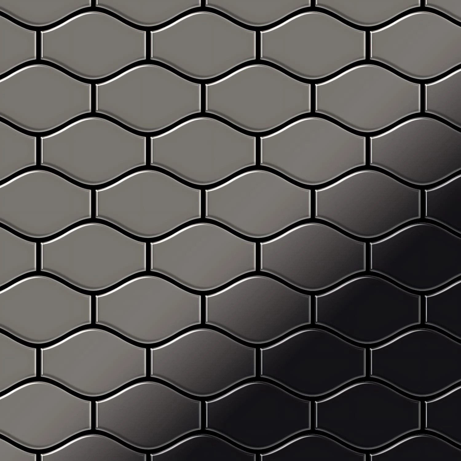 ALLOY Mosaik Fliese Massiv Metall Titan Hochglanz Dunkelgrau 1,6mm Karma-ti günstig online kaufen