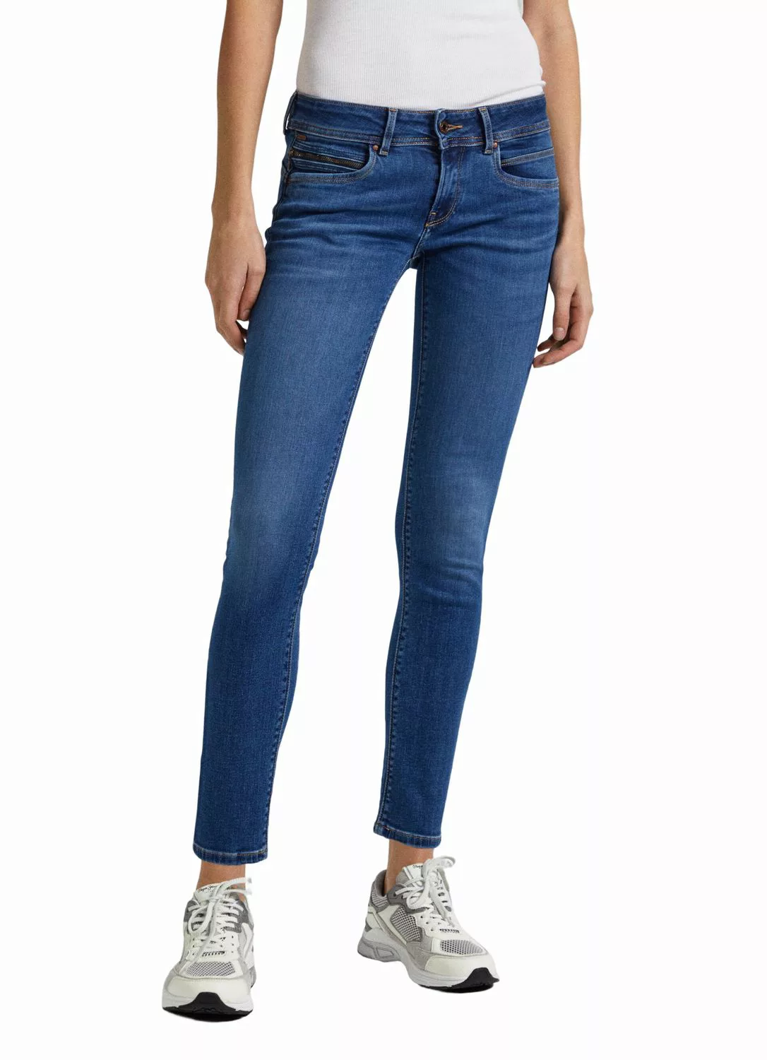 Pepe Jeans Damen Jeans SLIM JEANS LW - Slim Fit - Blau - Medium Used günstig online kaufen