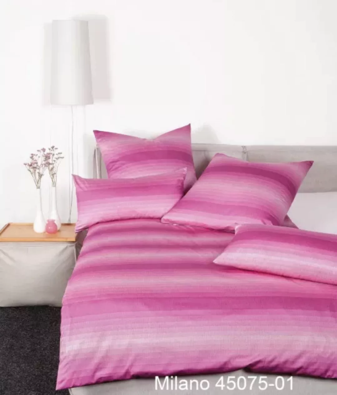 Janine Mako-Satin Bettwäsche MILANO 45075 viva magenta Größe:  135x200 cm + günstig online kaufen