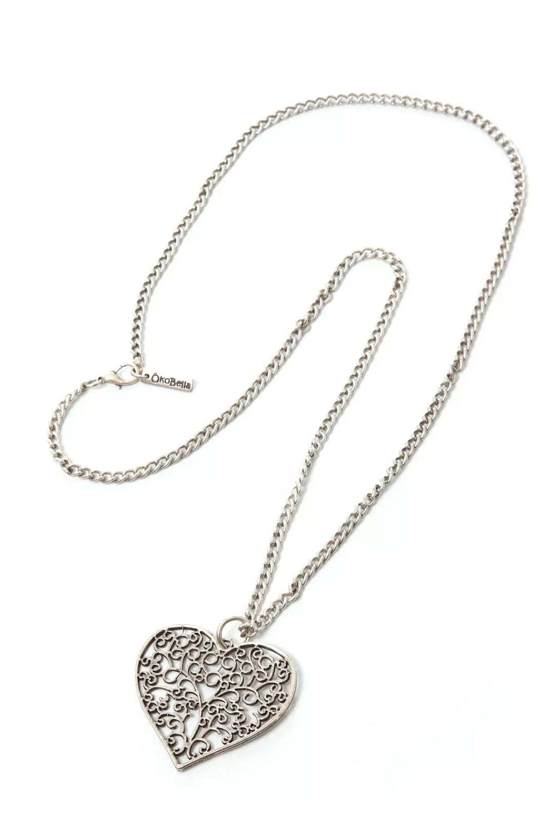 ÖkoBella Lange Kette "Lare", mit Ornamentanhänger in Herzform günstig online kaufen