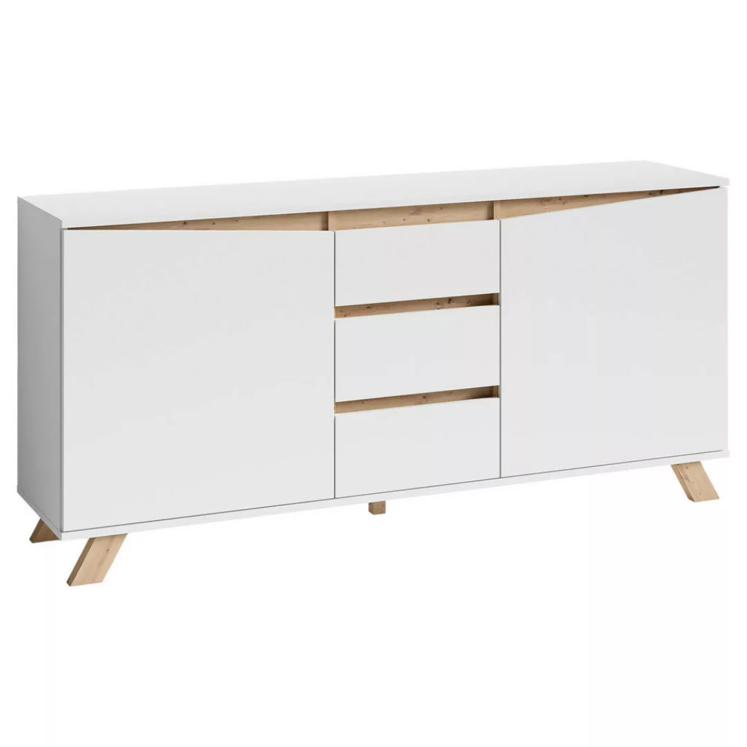 Sideboard VALENTIN weiß Eiche Nachbildung B/H/T: ca. 160x80x38 cm günstig online kaufen