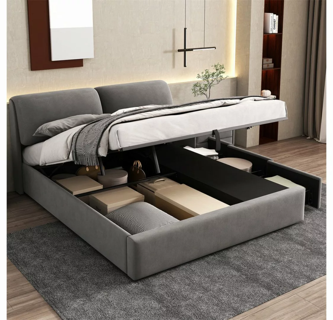 Sweiko Polsterbett (Hydraulisches Bett, drei Schubladen, Bettkasten zur Auf günstig online kaufen