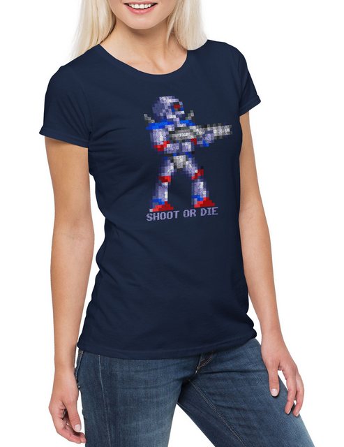 Urban Backwoods Print-Shirt Shoot Or Die Damen T-Shirt Turrican Game Sprite günstig online kaufen