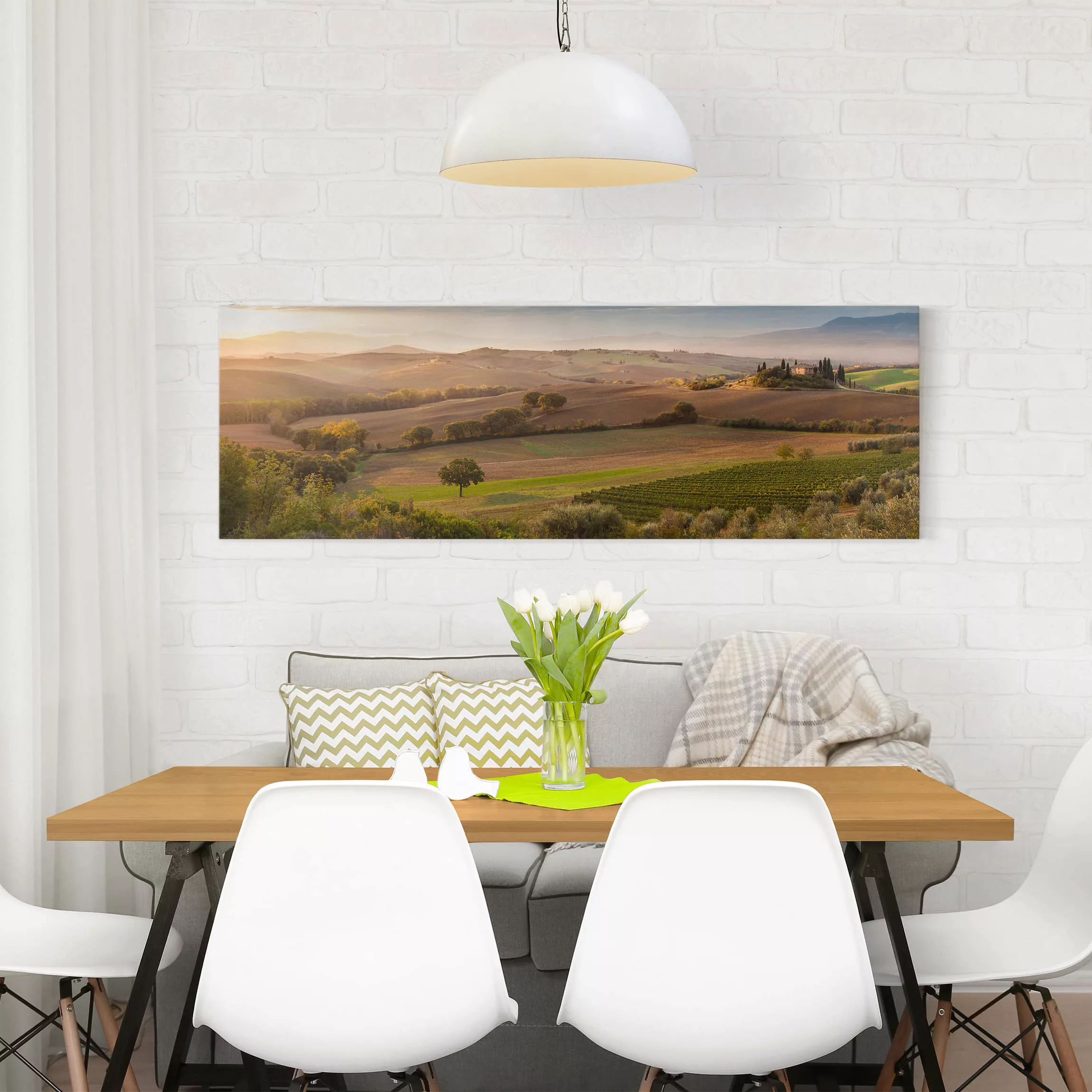 Leinwandbild Natur & Landschaft - Panorama Olivenhain in der Toskana günstig online kaufen
