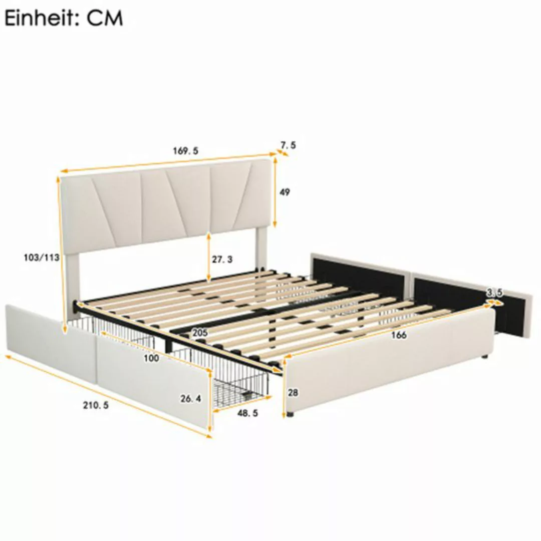 XDeer Polsterbett Doppelbett, Polsterbett, Kingsize Polster Plattform Bett günstig online kaufen