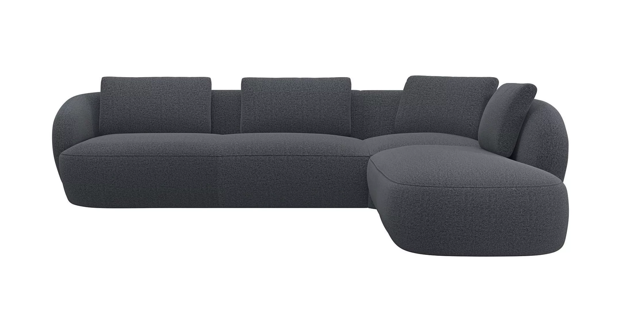 FLEXLUX Ecksofa »Torino, rund, L-Form, Sofa-Ecke mit Ottomane«, Modernes, o günstig online kaufen