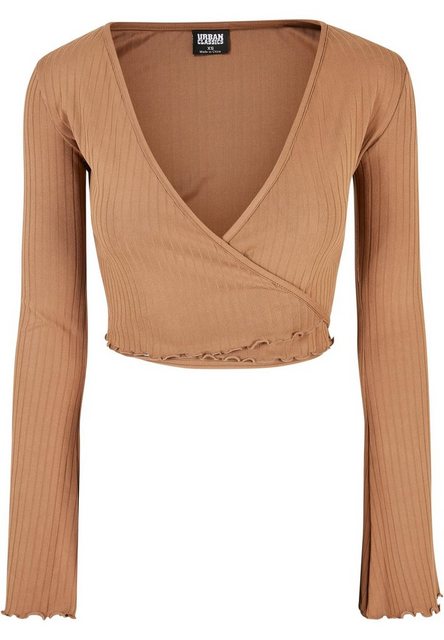 URBAN CLASSICS Langarmshirt Damen Ladies Cropped Rib Wrapped Longsleeve (1- günstig online kaufen