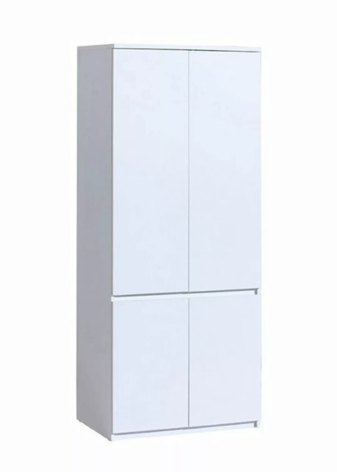 Feldmann-Wohnen Kleiderschrank Arcca (1-St) 80cm 4-türig weiß günstig online kaufen