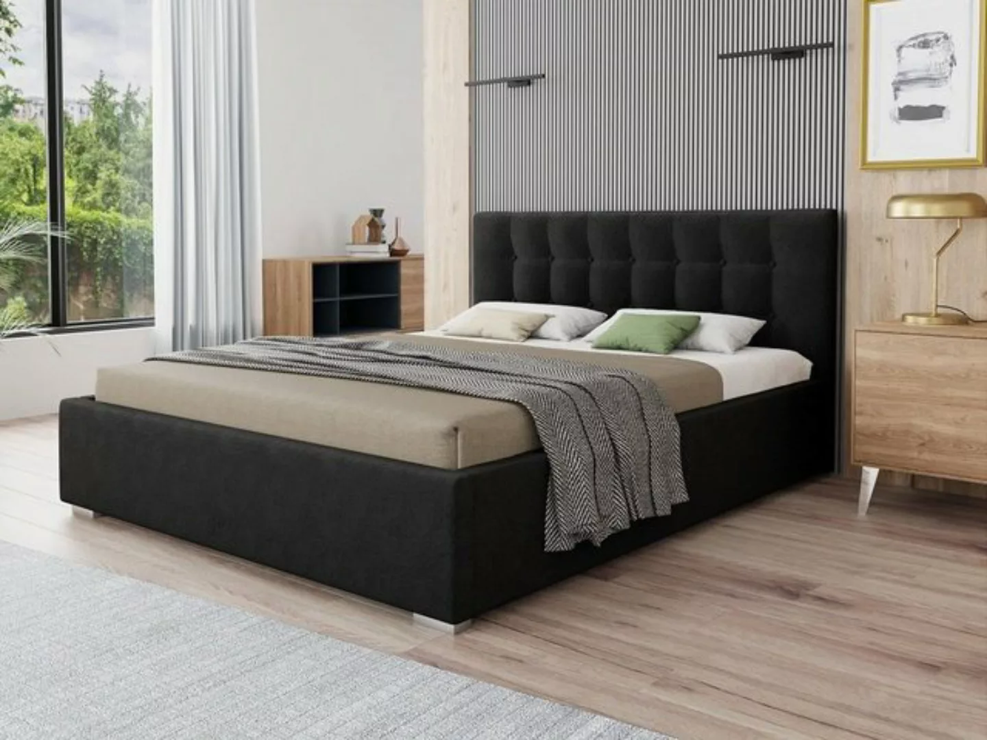 Deine Möbel 24 Polsterbett KINA inkl. Bettkasten und Lattenrost (Komplettbe günstig online kaufen