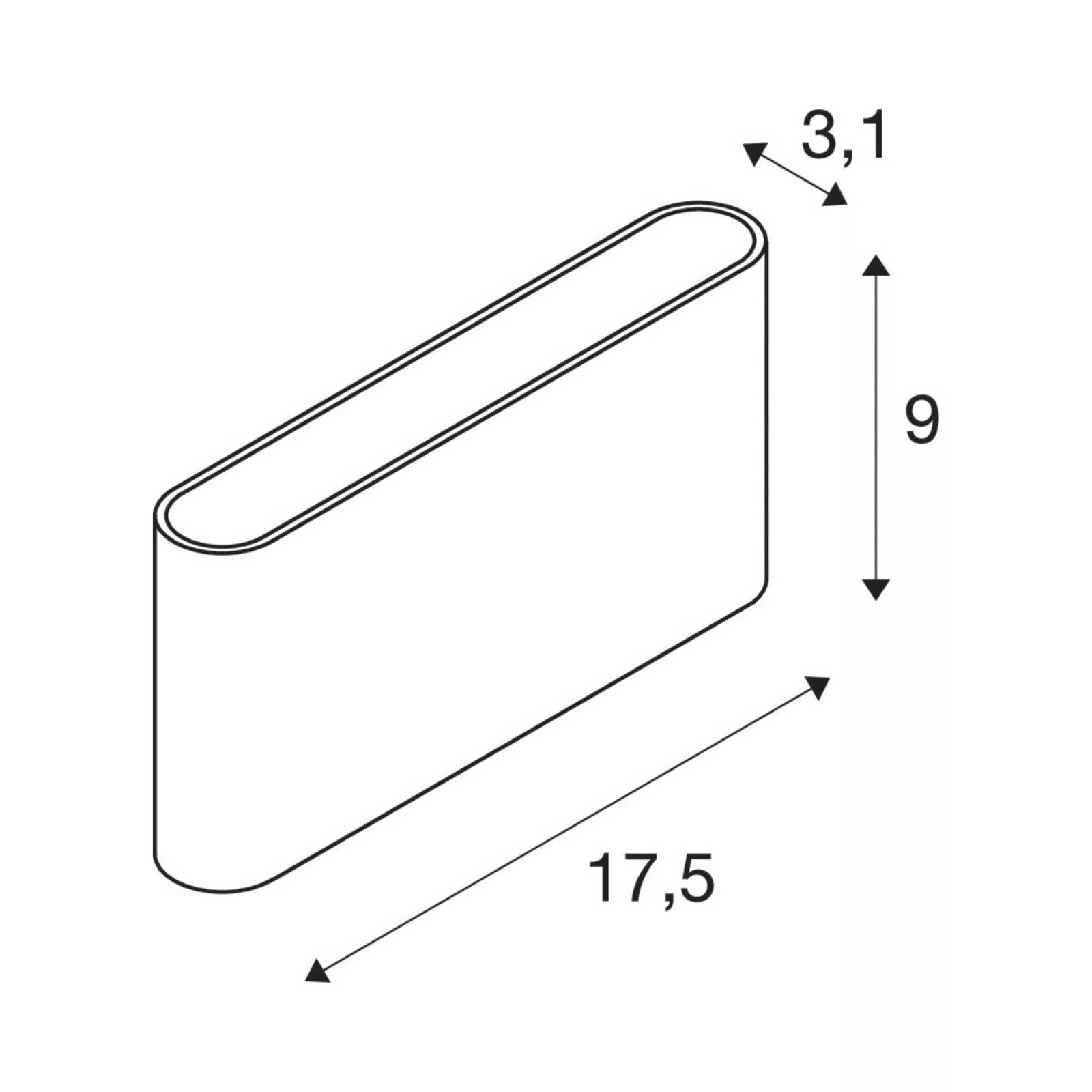 SLV Oval Außenwandleuchte up/down CCT 13,5cm weiß günstig online kaufen