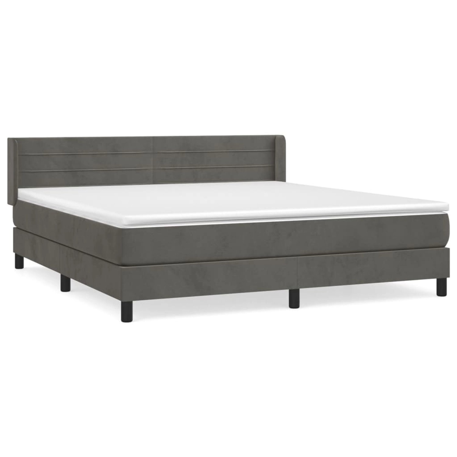 vidaXL Boxspringbett mit Matratze Dunkelgrau 180x200 cm Samt1537609 günstig online kaufen