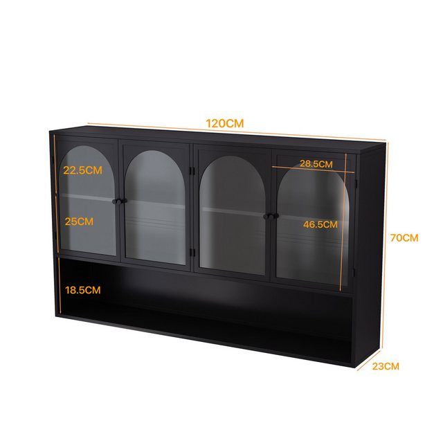 Celya Wandhängeschrank Glas-Wandregal,Hängeschrank küche, 120cm Wandschrank günstig online kaufen