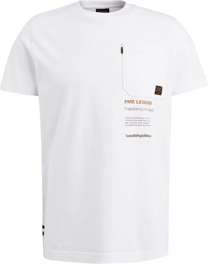 PME Legend Jersey T-Shirt Brusttasche Weiß  - Größe M günstig online kaufen