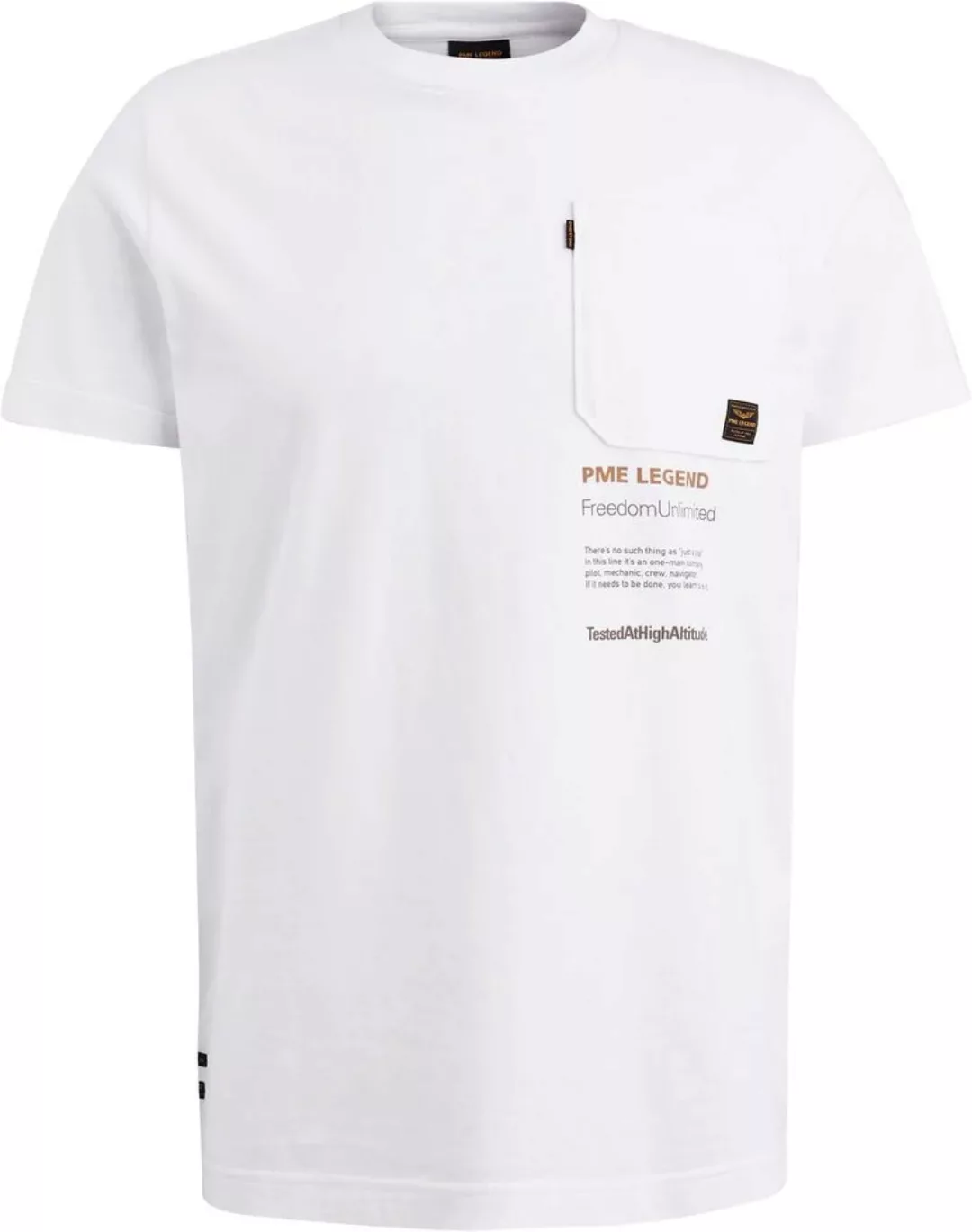 PME Legend Jersey T-Shirt Brusttasche Weiß  - Größe XL günstig online kaufen