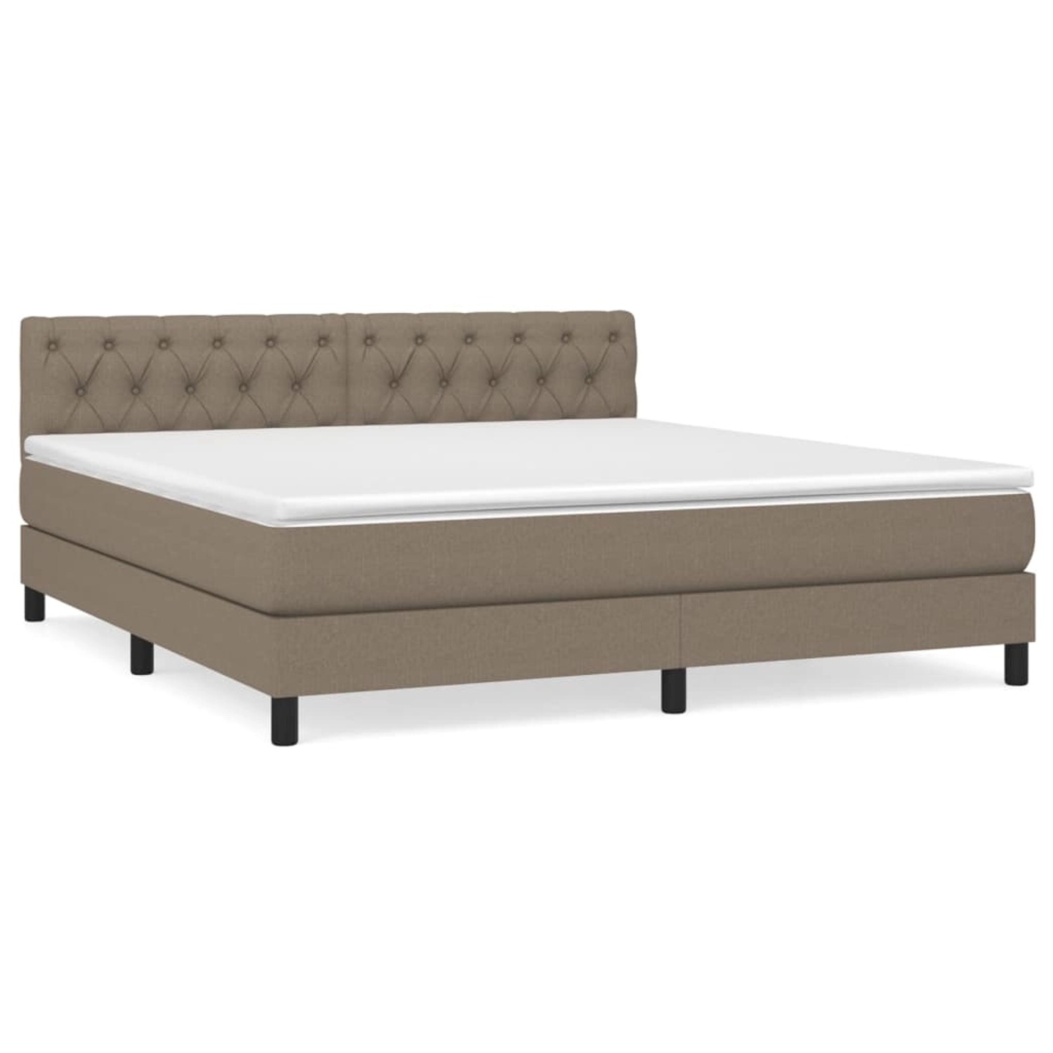 vidaXL Boxspringbett mit Matratze Taupe 160x200 cm Stoff1376749 günstig online kaufen