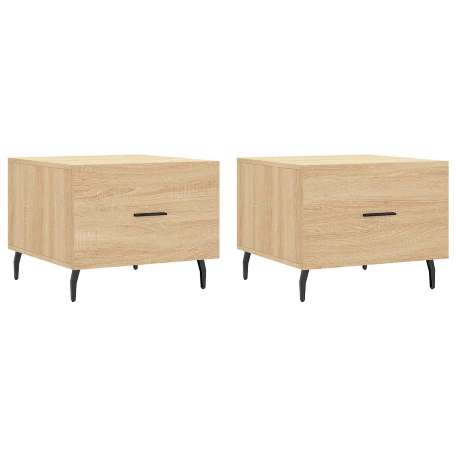 vidaXL Couchtische 2 Stk. Sonoma-Eiche 50x50x40 cm Holzwerkstoff Modell 4 günstig online kaufen