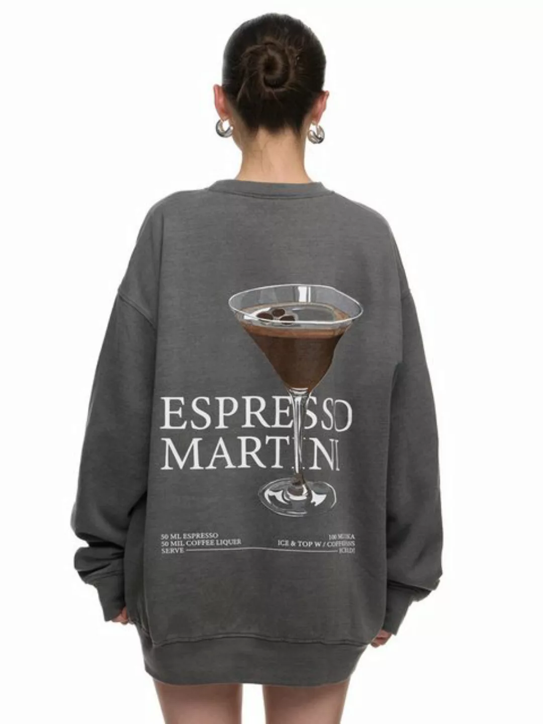 Worldclassca Sweatshirt Worldclassca Oversized Sweatshirt ESPRESSO Print La günstig online kaufen