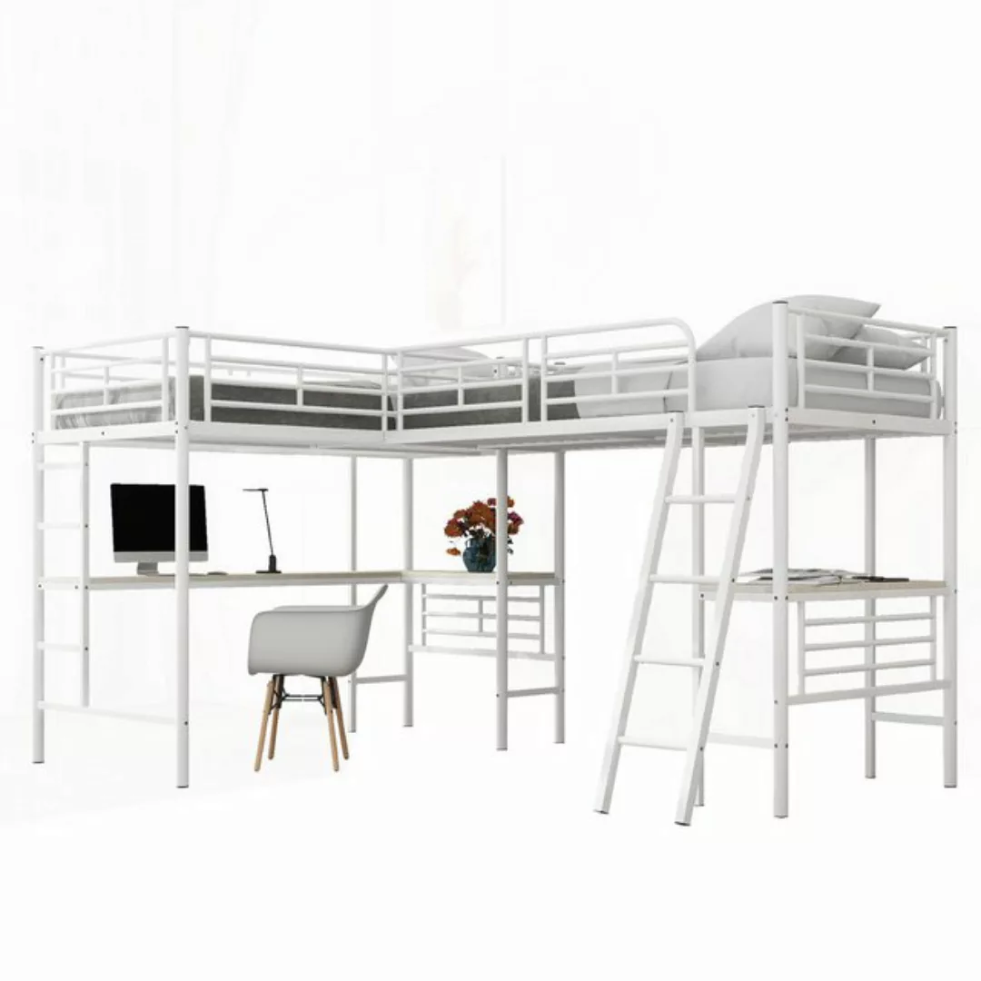 DOPWii Bett 90*200cm Hochbett,zwei Etagenbetten,Tisch unter dem Bett,Doppel günstig online kaufen
