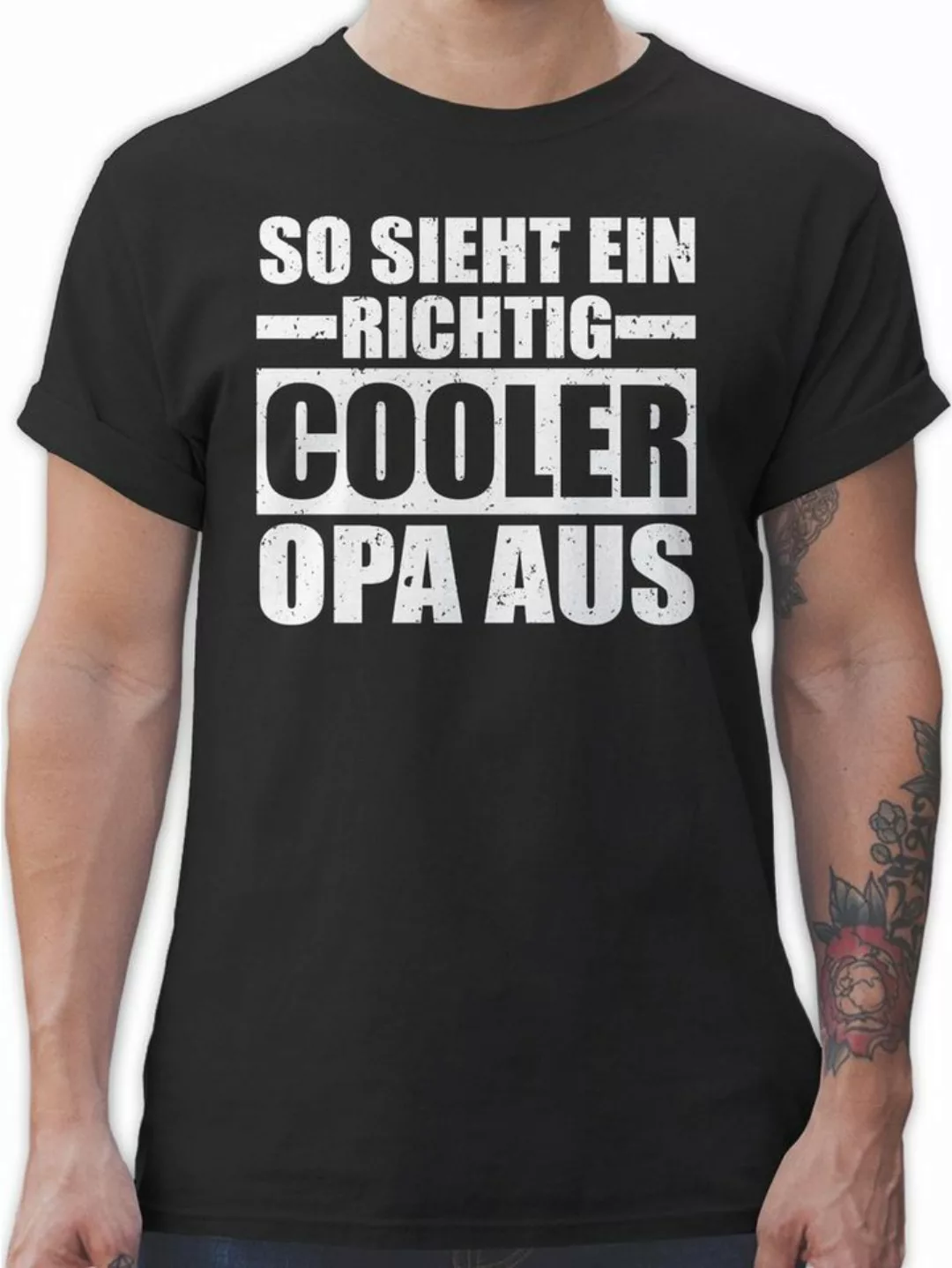 Shirtracer T-Shirt So sieht ein richtig cooler Opa aus Opa Geschenke günstig online kaufen