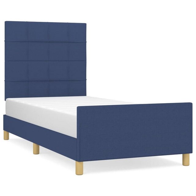 vidaXL Bett, Bettgestell ohne Matratze Blau 90x190 cm Stoff günstig online kaufen