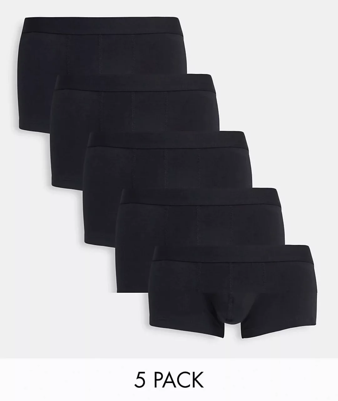 ASOS DESIGN – 5er-Pack schwarze, kurze Unterhosen günstig online kaufen