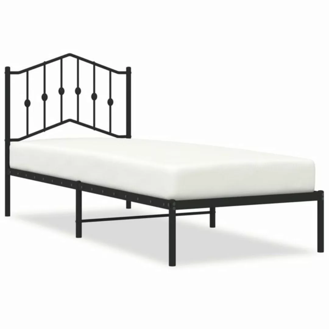 vidaXL Bettgestell Bettgestell mit Kopfteil Metall Schwarz 80x200 cm Bett B günstig online kaufen