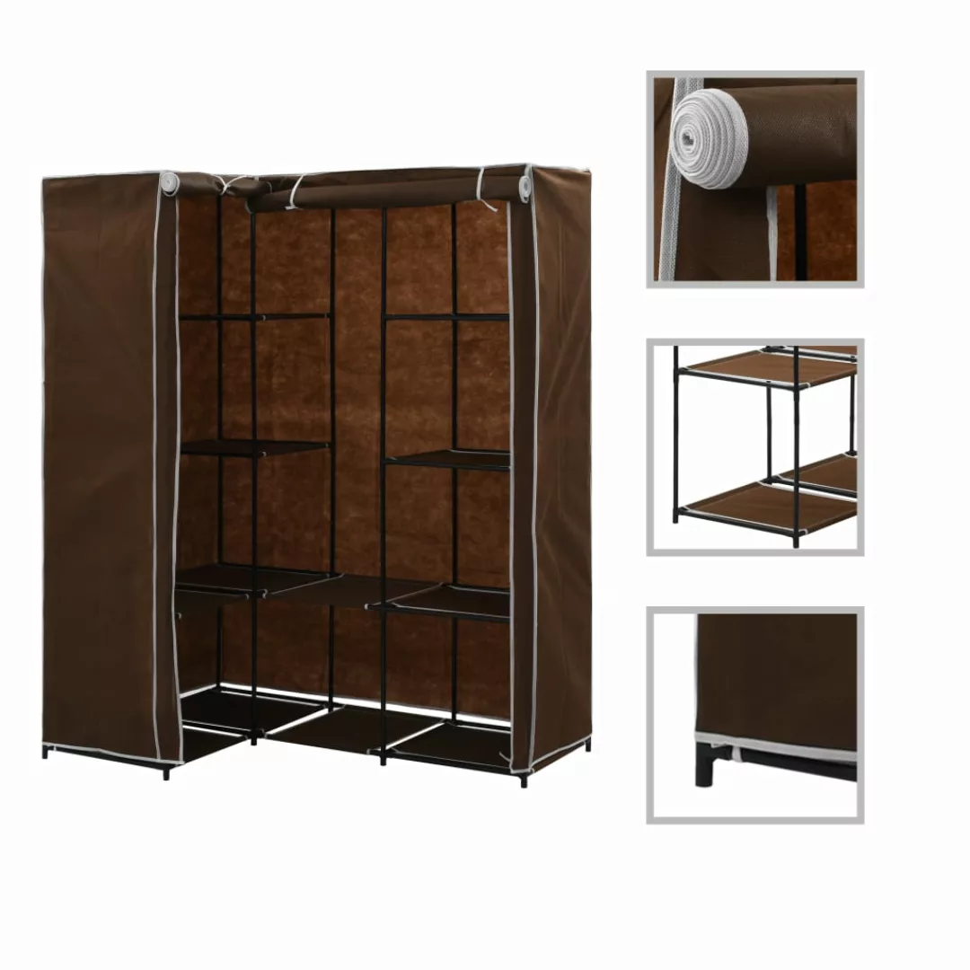 vidaXL Kleiderschrank Eckkleiderschrank Kleiderschrank Braun 130 x 87 x 169 günstig online kaufen