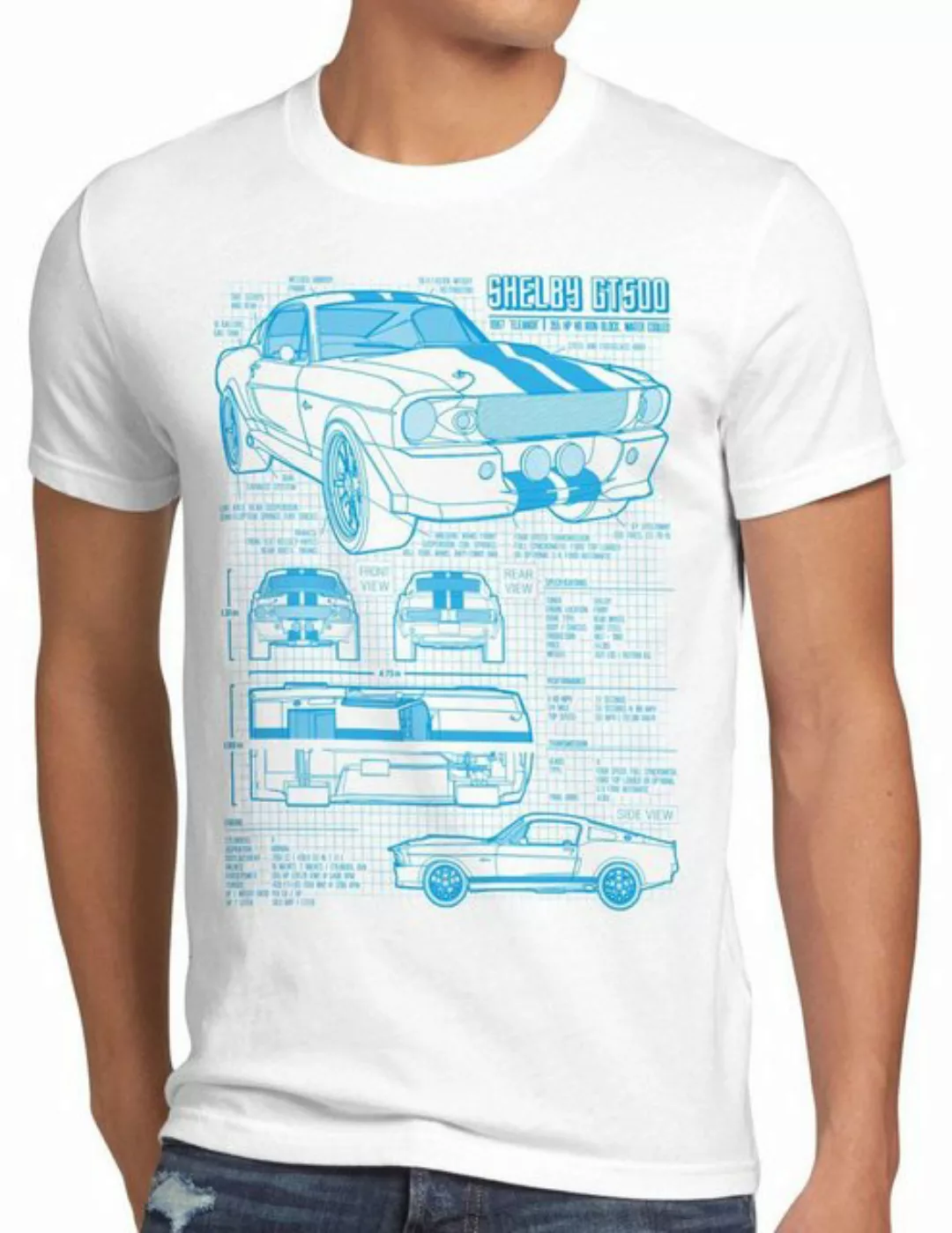 style3 Print-Shirt Herren T-Shirt GT500 Eleanor mustang muscle car bullit s günstig online kaufen