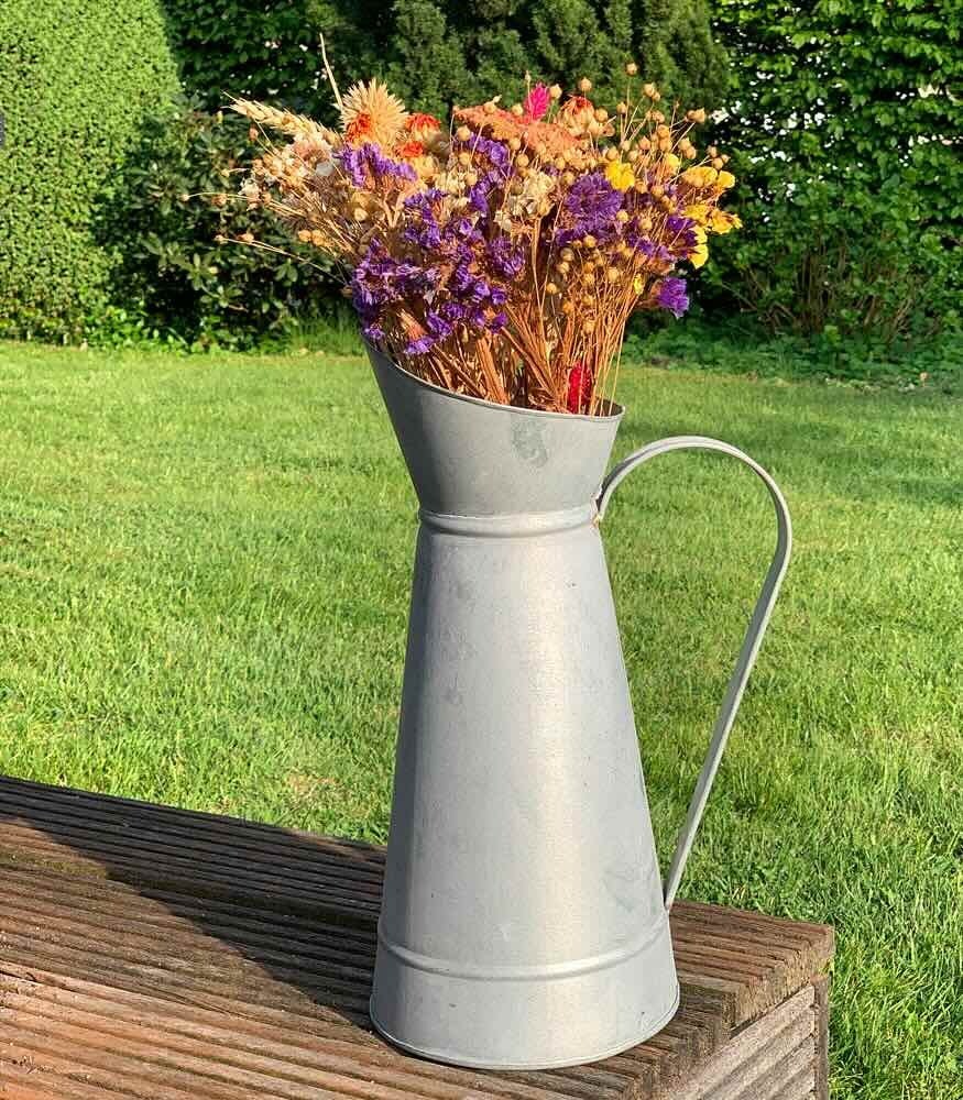 Deko Krug Zink Vase 40cm Zinkkrug Gießkanne Zinkkanne Landhaus Antik-Stil G günstig online kaufen