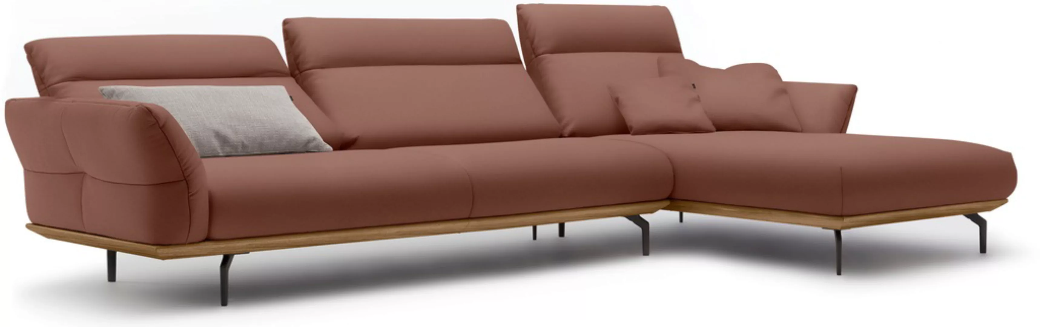 Creation BY ROLF BENZ Ecksofa »hs.460«, Sockel in Nussbaum, Winkelfüße in U günstig online kaufen