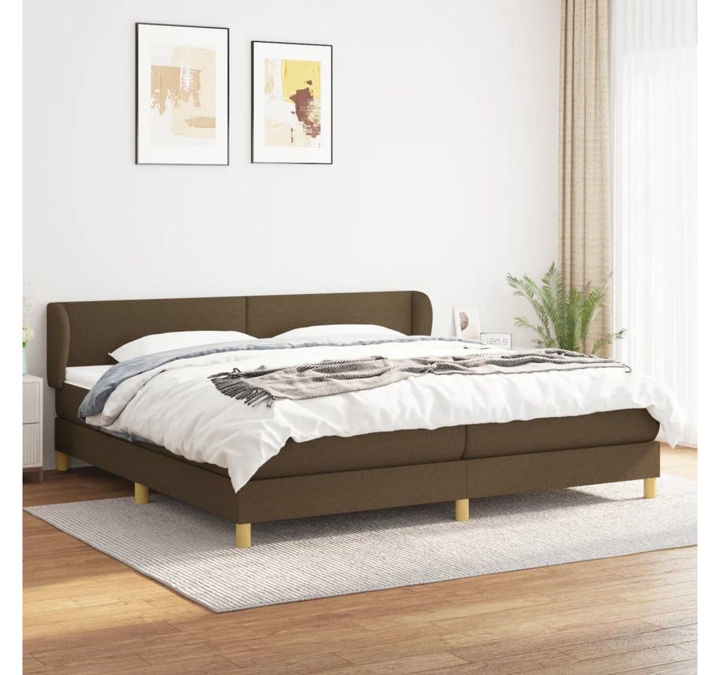 vidaXL Boxspringbett Boxspringbett mit Matratze Dunkelbraun 200x200 cm Stof günstig online kaufen