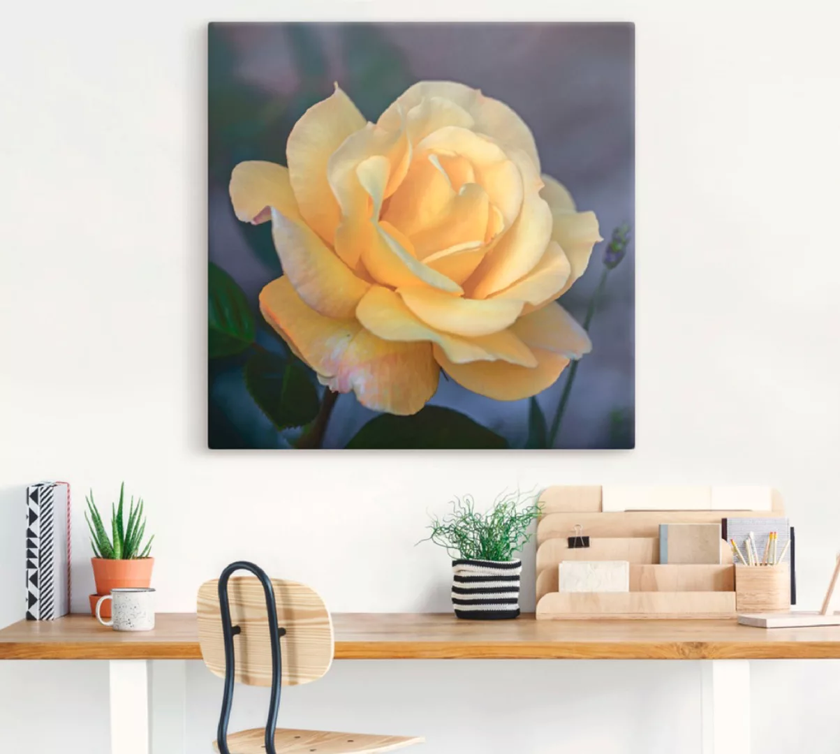 Artland Wandbild »Gelbe Rose«, Blumen, (1 St.), als Leinwandbild, Poster in günstig online kaufen