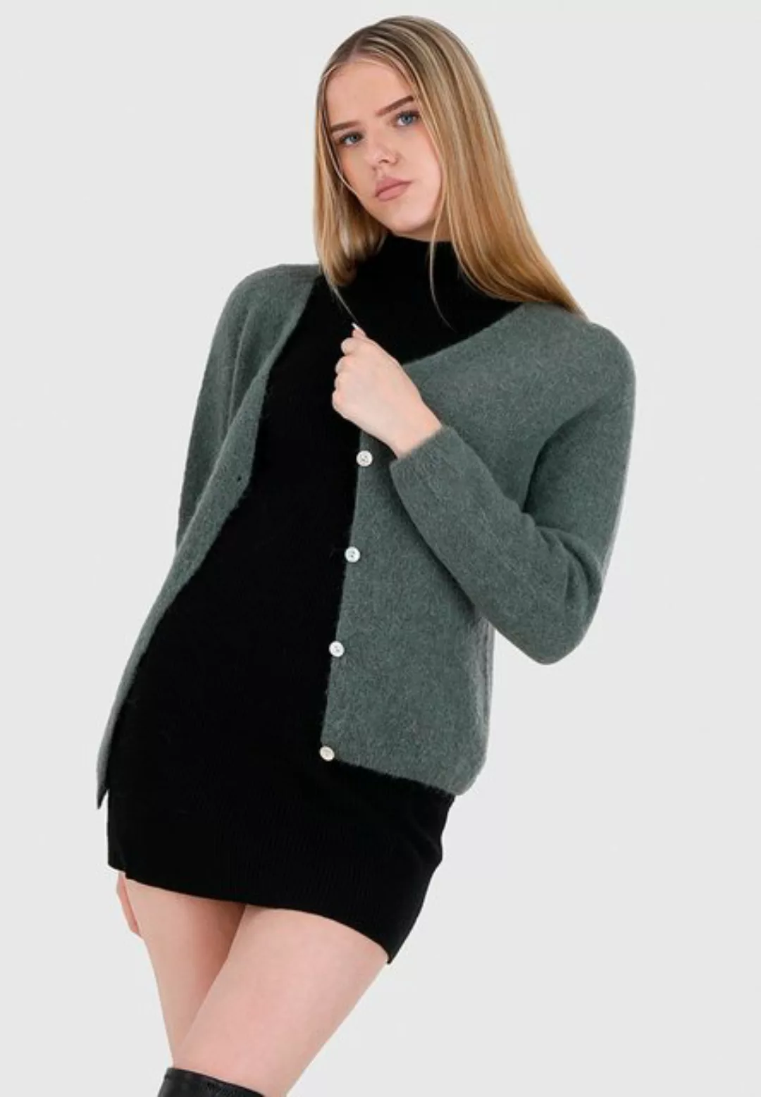 YC Fashion & Style Cardigan Luxuriöser Kuschel Cardigan in Unifarbe, mit Kn günstig online kaufen