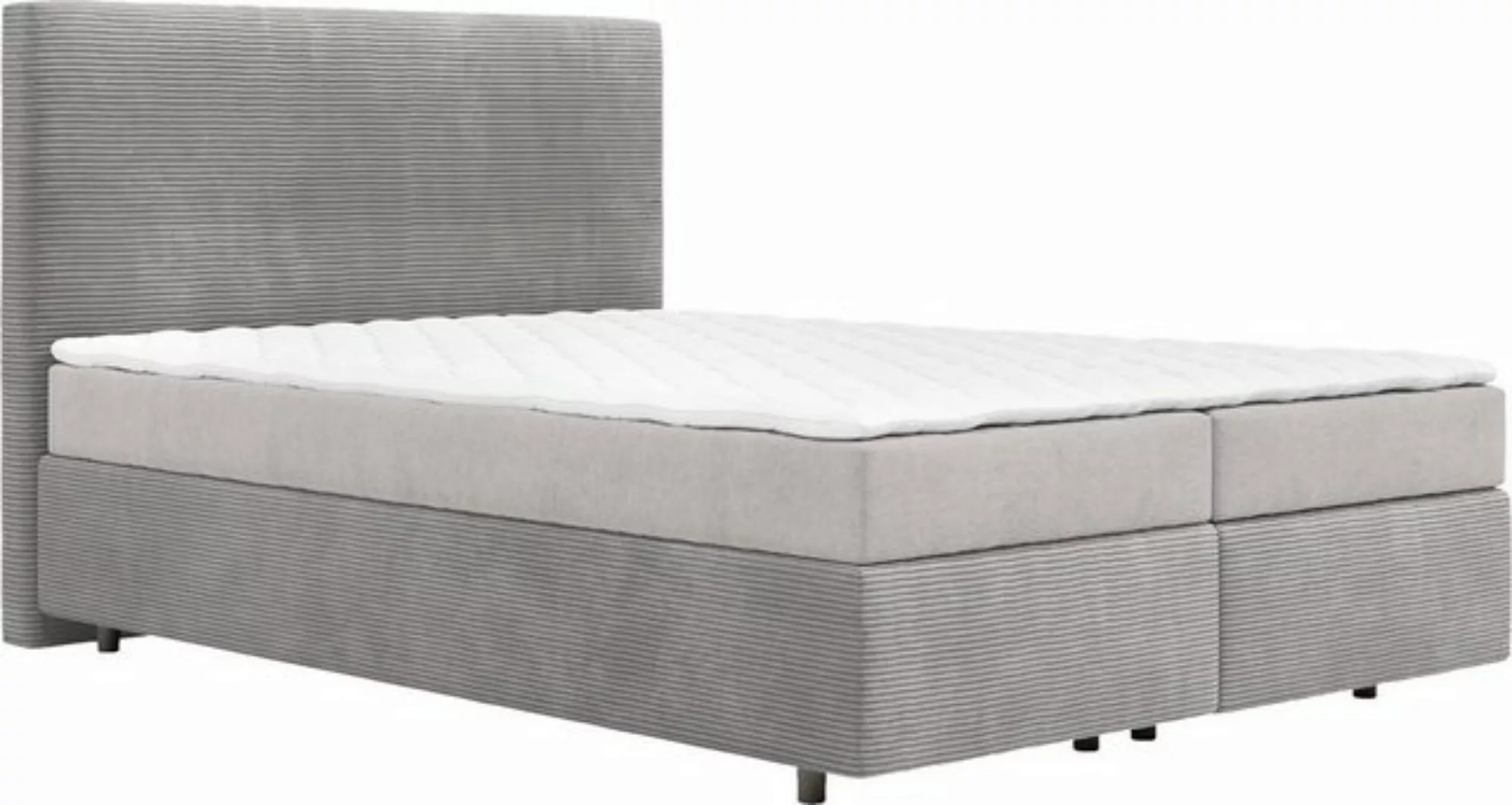 DELIFE Boxspringbett Dream-Well, Cord Silbergrau 140x200 cm mit Matratze un günstig online kaufen