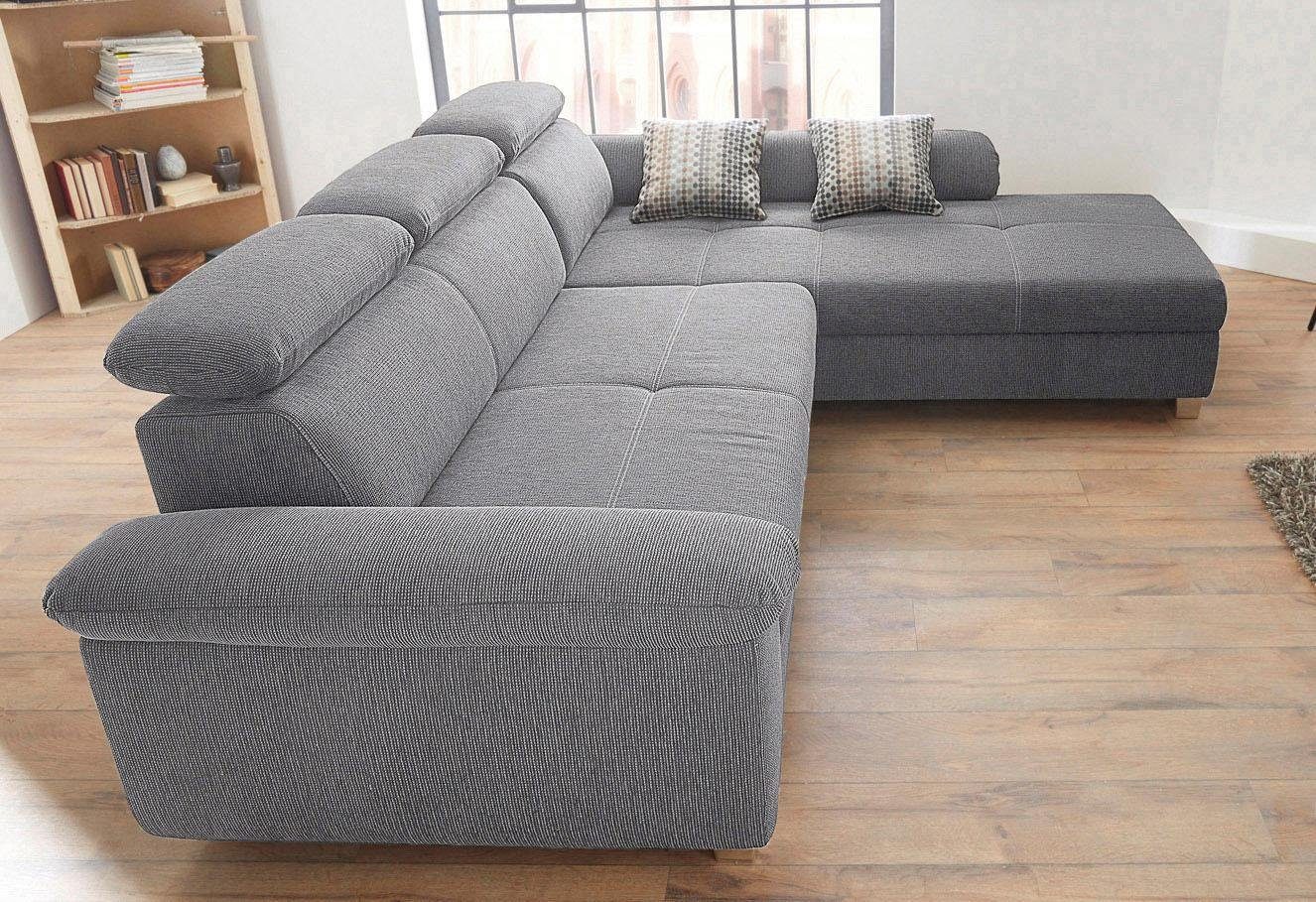 Jockenhöfer Gruppe Ecksofa "Landshut L-Form", inklusive Bettfunktion, Kopf- günstig online kaufen