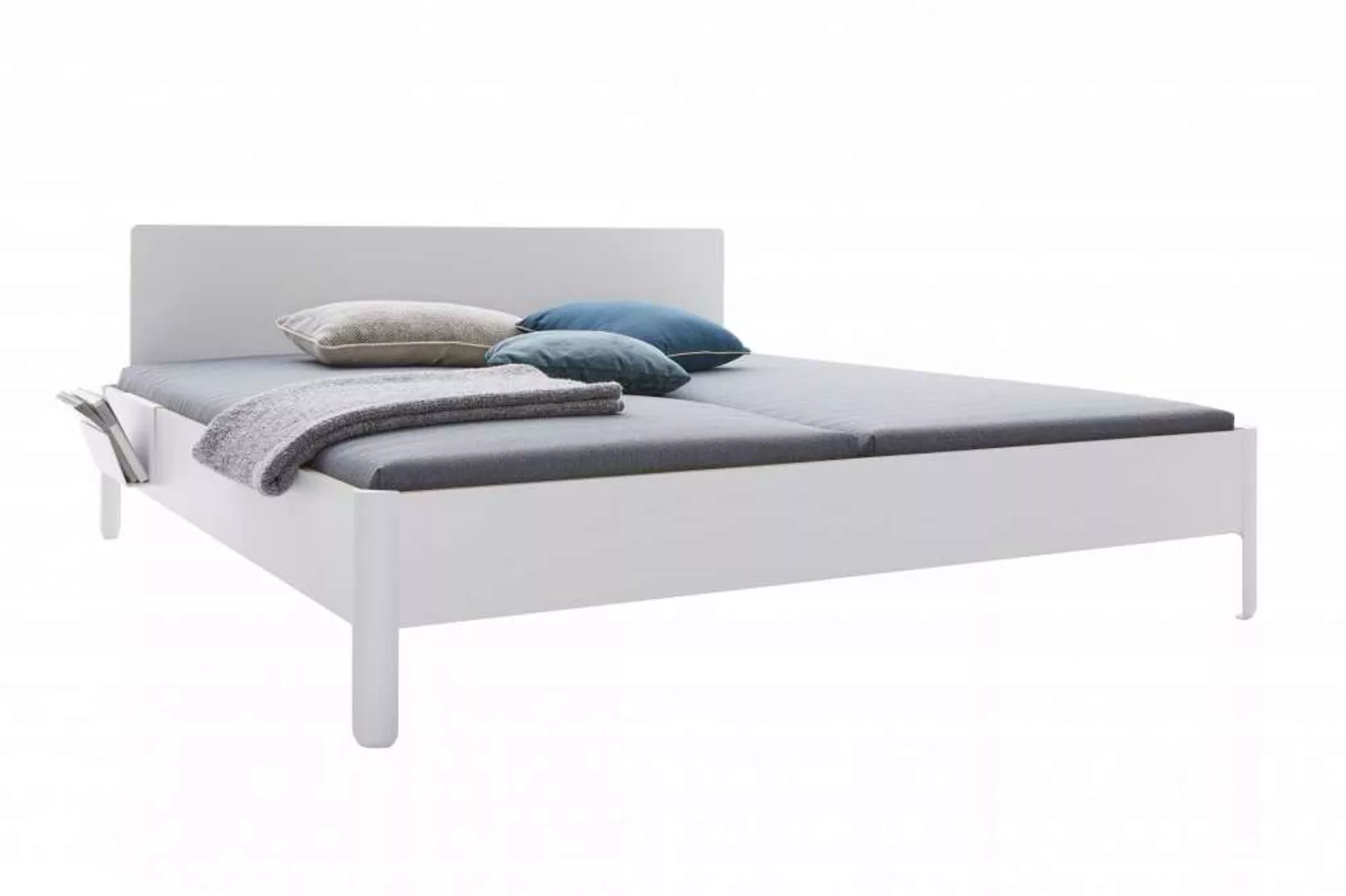 NAIT Doppelbett 200 x 210cm Weiß Mit Kopfteil günstig online kaufen