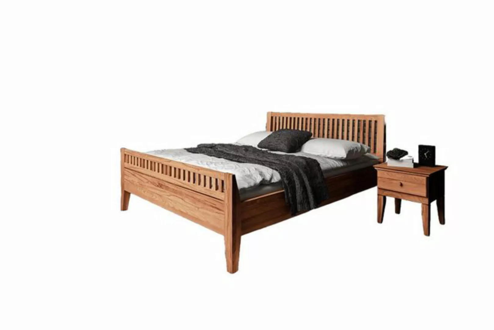 Natur24 Einzelbett Bett Sydo 2 Kernbuche 120x200cm mit Holzkopfteil und hoh günstig online kaufen