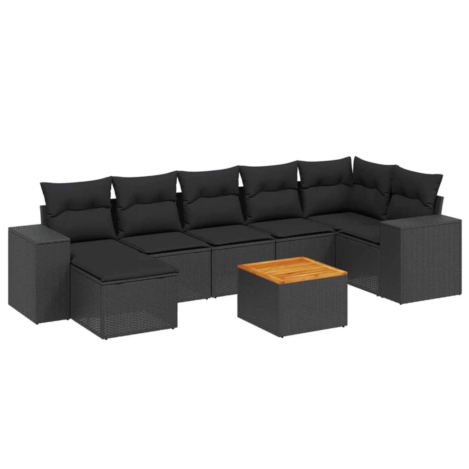 vidaXL 8-tlg Garten-Sofagarnitur mit Kissen Schwarz Poly Rattan Modell 177 günstig online kaufen