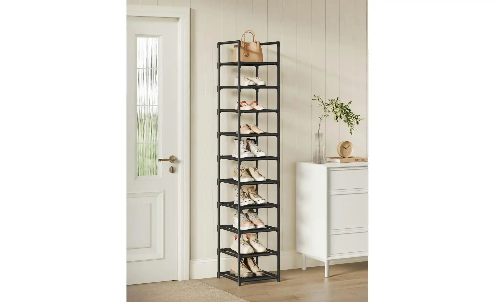 Schuhregal  Rylan ¦ schwarz ¦ Maße (cm): B: 33 H: 173 Regale > Schuhregale günstig online kaufen