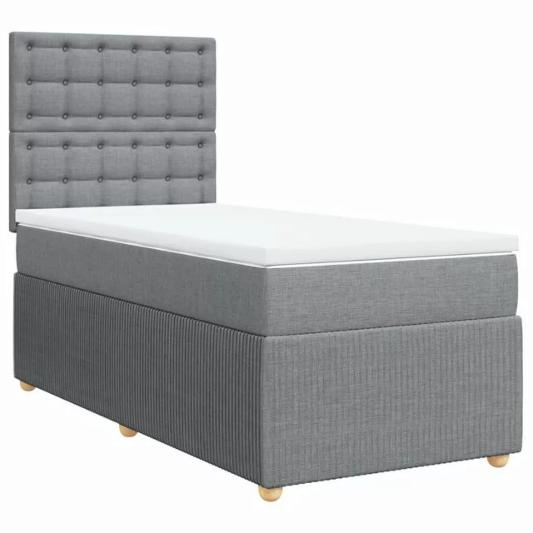 vidaXL Bett Boxspringbett mit Matratze Hellgrau 80x200 cm Stoff günstig online kaufen