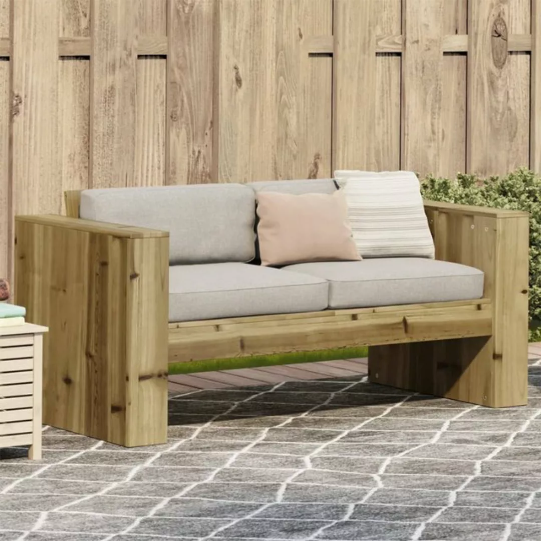 vidaXL Loungesofa Gartensofa 2-Sitzer 134x60x62 cm Kiefernholz Imprägniert günstig online kaufen