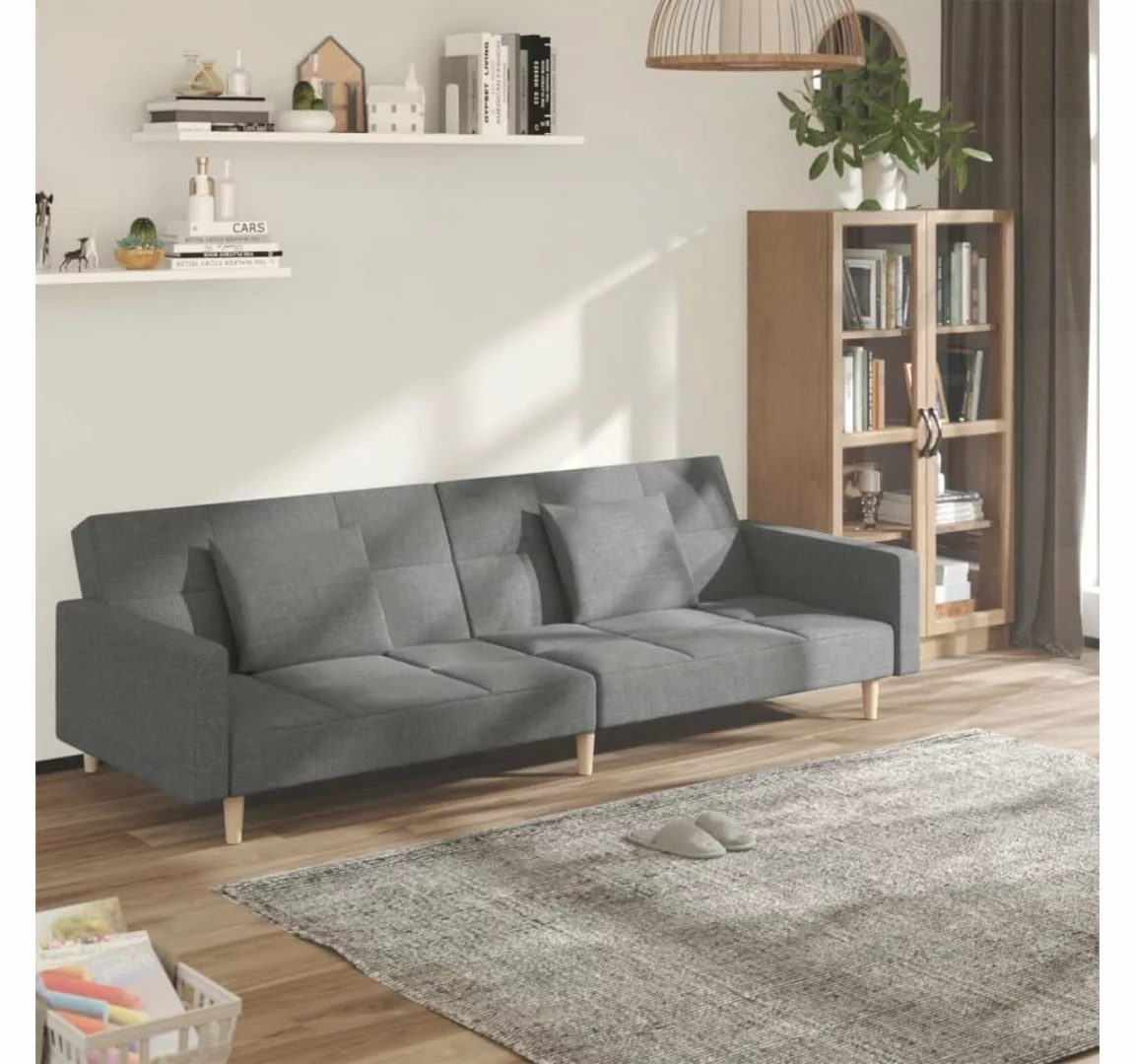 vidaXL Sofa Schlafsofa 2 Sitzer Sofa mit Schlaffunktion mit 2 Kissen, mit A günstig online kaufen