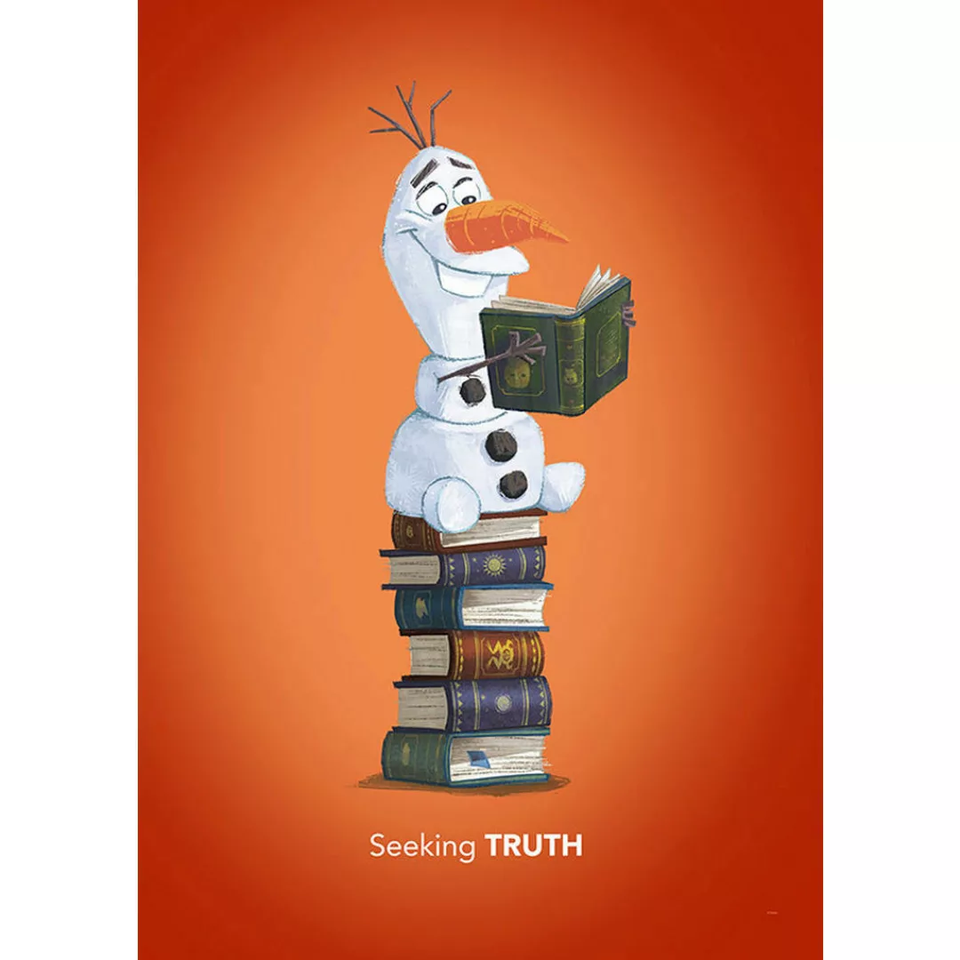 Komar Wandbild Frozen Olaf Reading Disney B/L: ca. 50x70 cm günstig online kaufen
