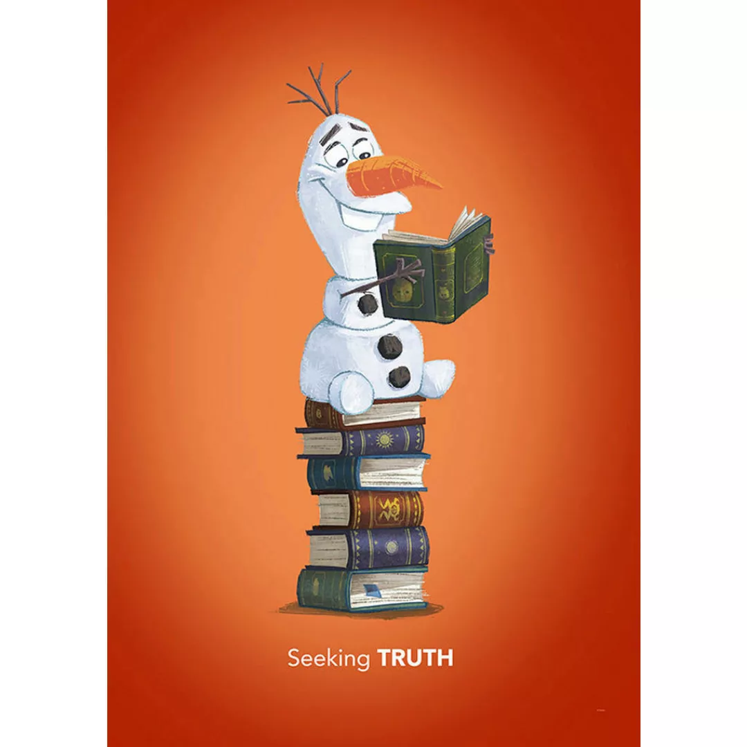 Komar Poster Frozen Olaf Reading Disney B/L: ca. 50x70 cm günstig online kaufen