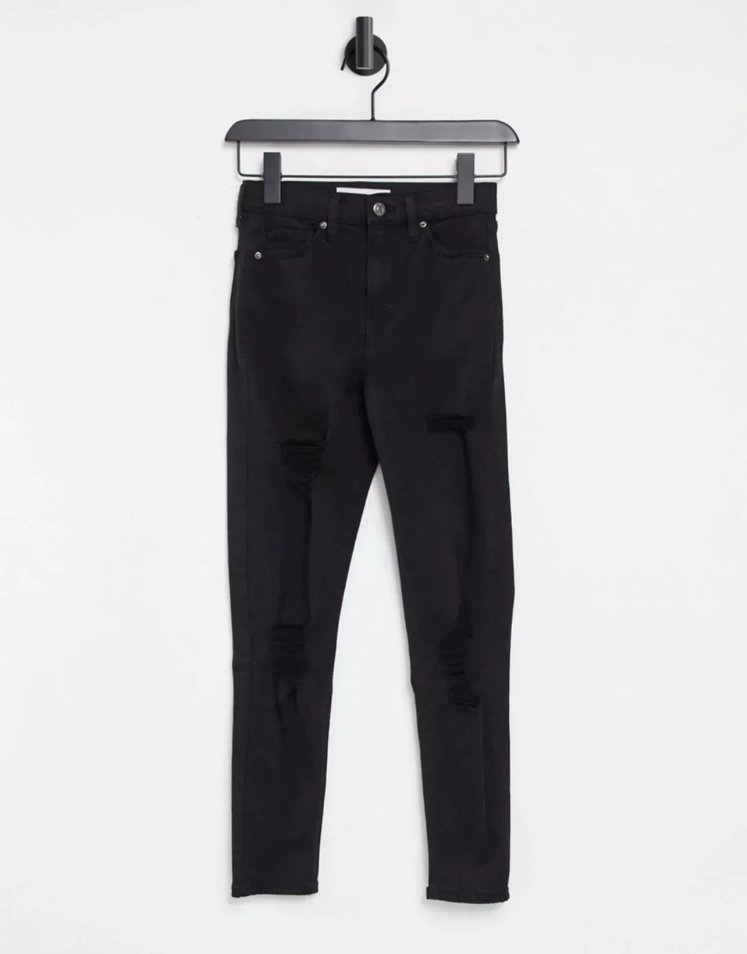 Topshop – Jamie – Enge Jeans in Schwarz günstig online kaufen