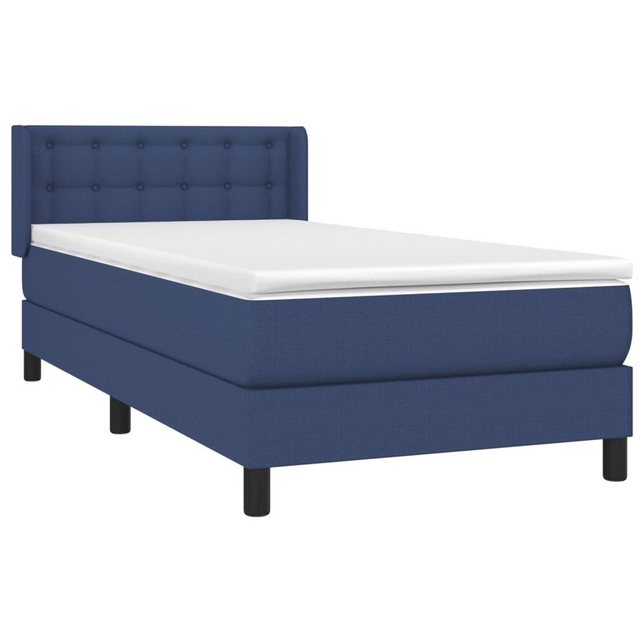 vidaXL Bett Boxspringbett mit Matratze Blau 90x200 cm Stoff günstig online kaufen