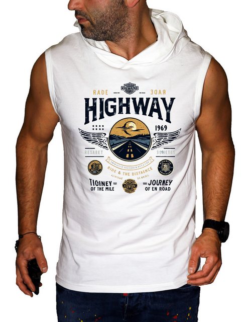 RMK Tanktop Herren Shirt Muskelshirt Gym Ärmellos mit Highway Motorrad aus günstig online kaufen